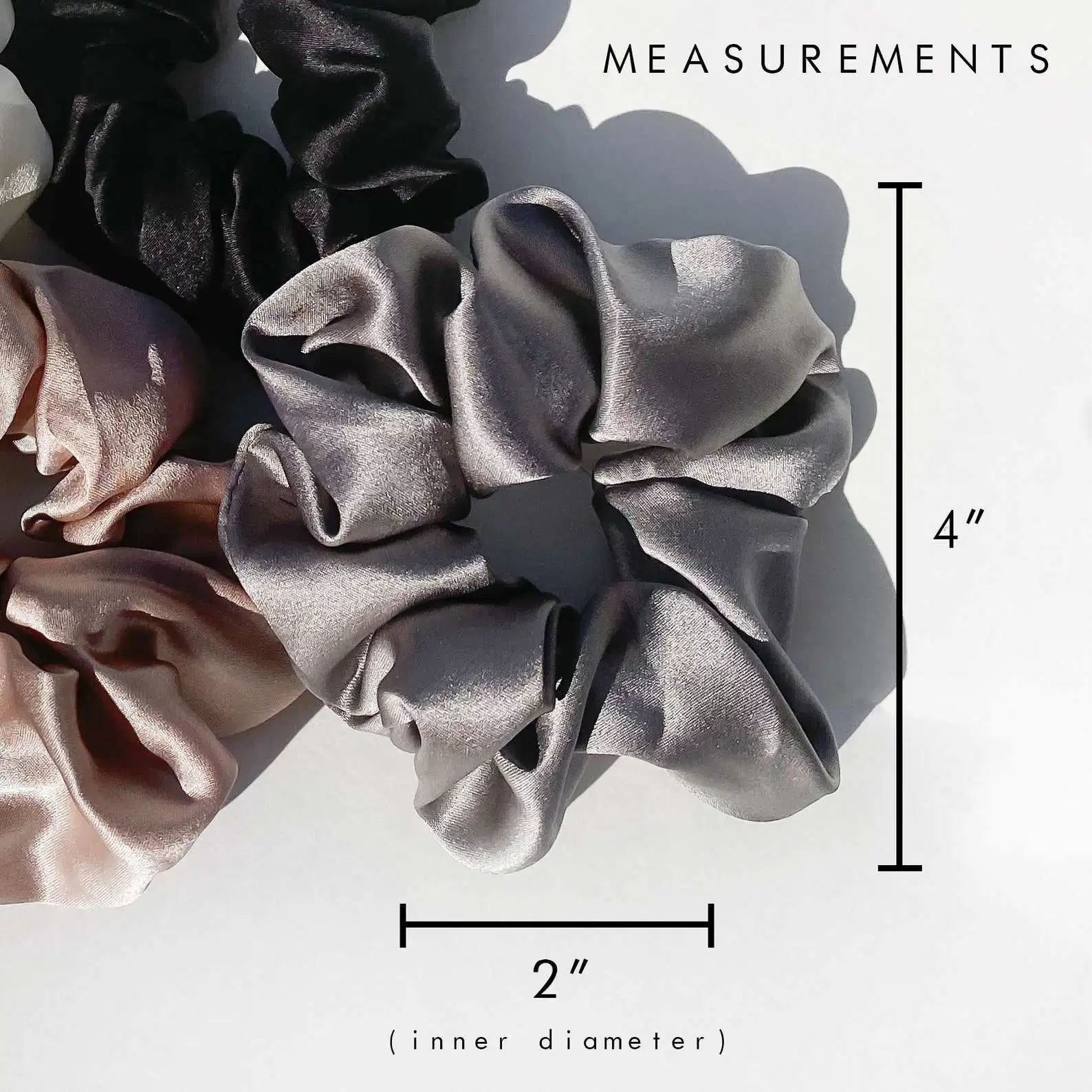 Suzhou Factory Supply 16mm Pure 100% Silk Scrunchies Pure Silk Hair Ties Scrunchies for Ponytail