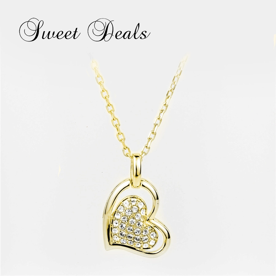 S925 Silver Necklace 18K Gold Plated Heart Necklace Fashion Jewelry