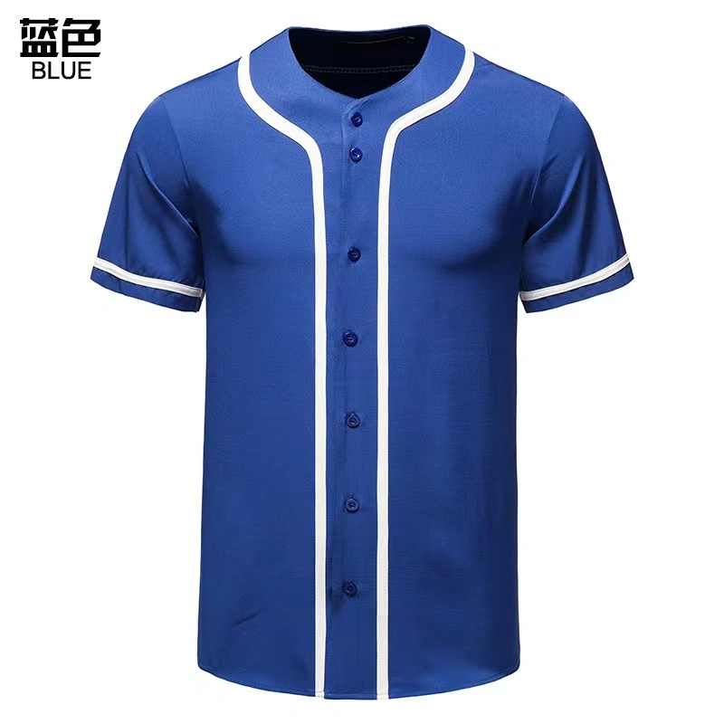 Bouton complet personnalisé plaine de chemises de baseball baseball Jerseys