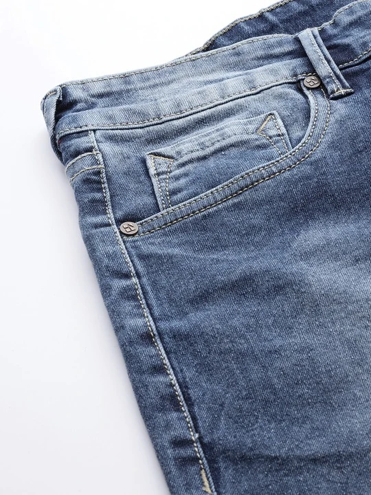 Los hombres Slim Fit de fundido de la luz azul elástico Jeans Jeans Mezclilla de moda para hombres