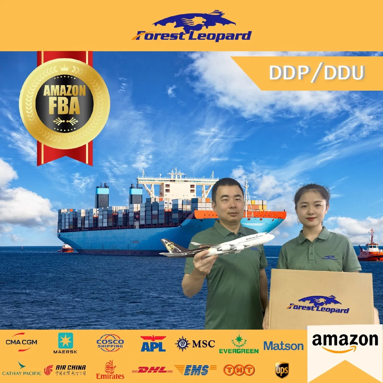 Sea Freight Forwarder From China to USA UK Australia United Kingdom Europe America DDP Fba Amazon Shipping Forestleopard