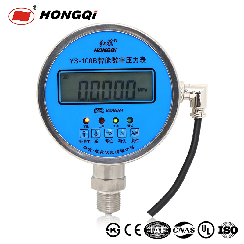 Affichage LCD de haute précision de l'huile de carburant numérique Manomètre d'air compteur de pression en acier inoxydable