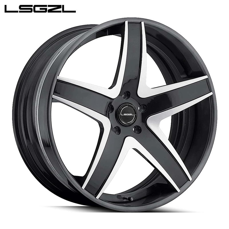 Lsgzl Customize 2 Piece 22 24 26 28 Inch Magnesium Alloy 5X114.3 5X130 Wheel Rim 5 Spokes for Luxury Car