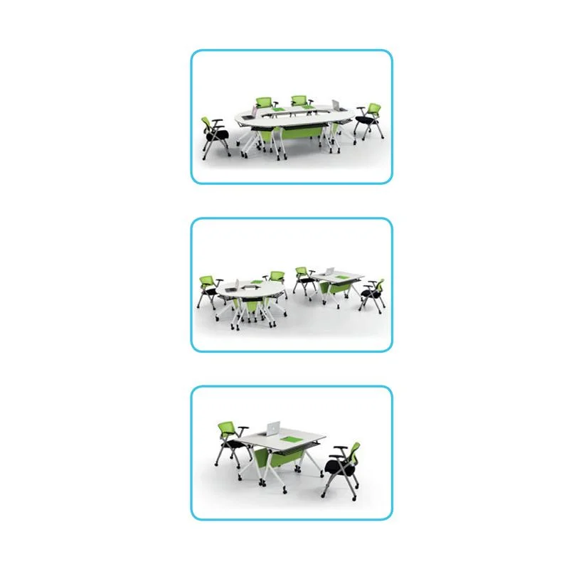 Stackable Standing Movable Folding Sector Shape Laptop Computer Study Office Table Training Desk