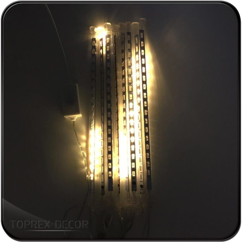 O Meteor Rain String de luz LED local da bateria 50cm levou crescer Storm Meteor Luzes Chuveiro