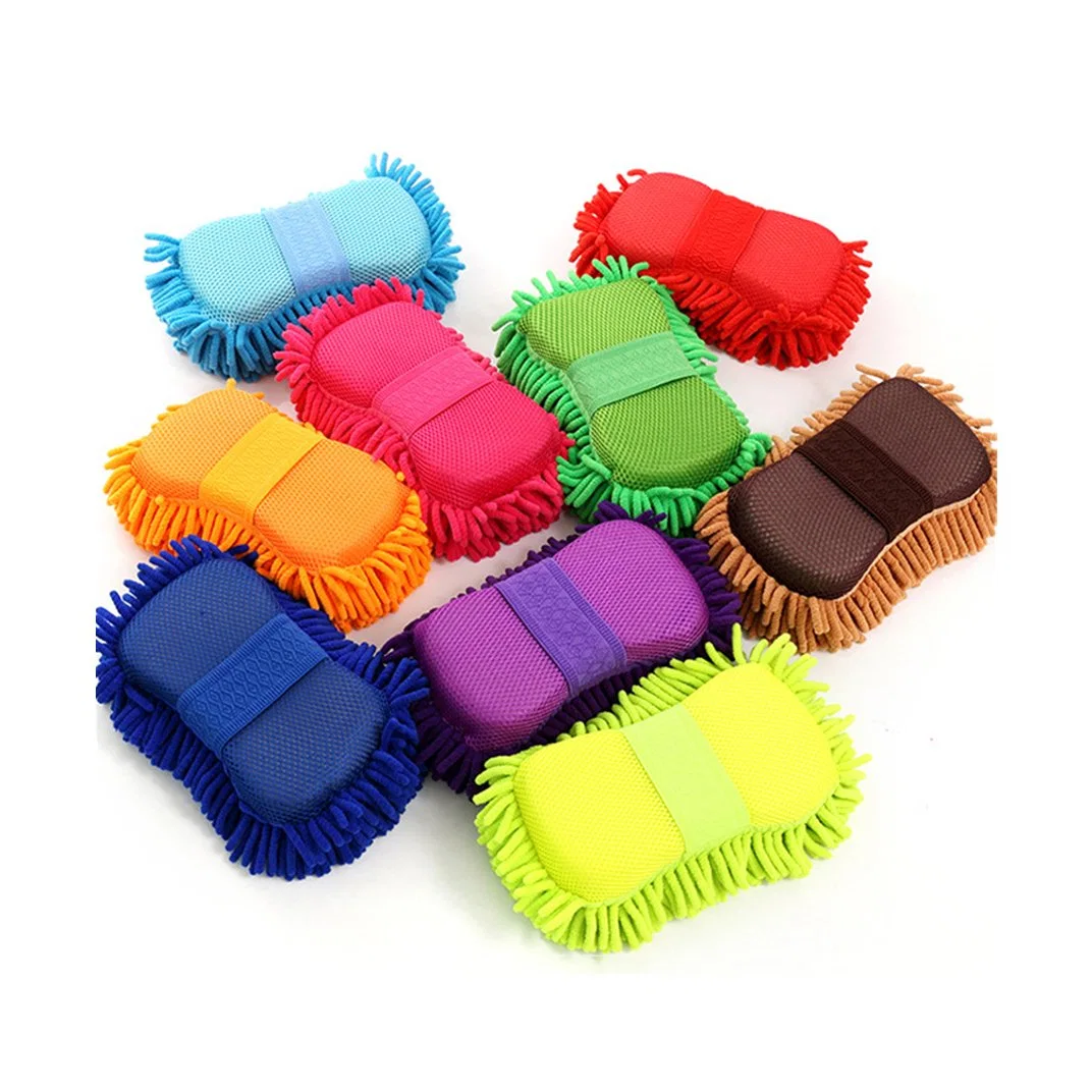 High Quality Soft Car Cleaning Sponge Colorful Chenille Microfiber Car Wash Sponge