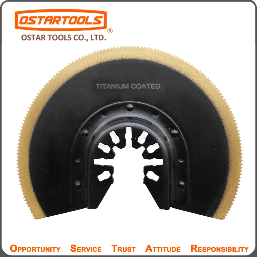 800-1407t 86mm (3-3/8") y 100mm (4") dientes planos bimetálicos de titanio Hoja de sierra oscilante