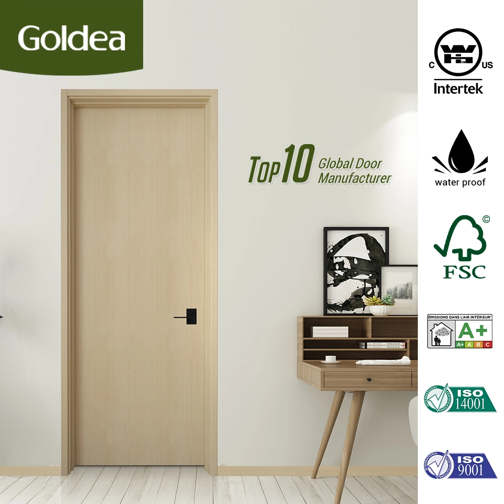 Porte coulissante intérieure en composite de bois massif WPC avec vitrage en PVC.