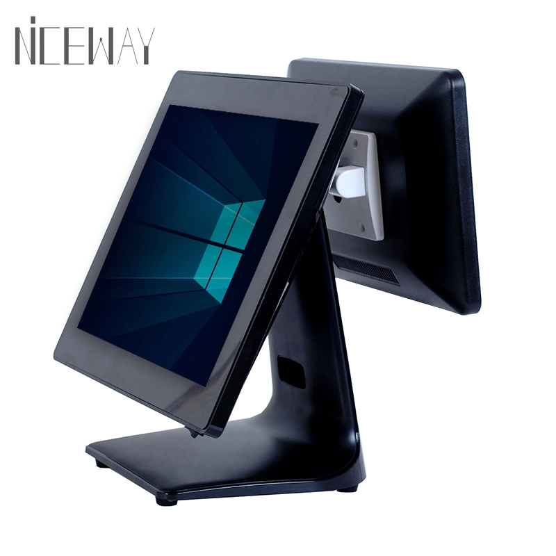 Dual Display 15 Inch True Flat Touchscreen All in One POS Terminal