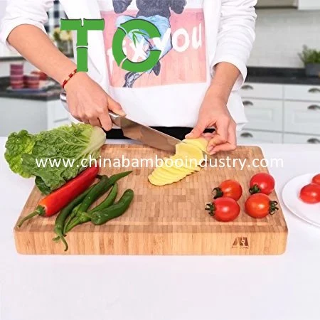 Square Natural Bamboo Chopping Board for Food Cutting