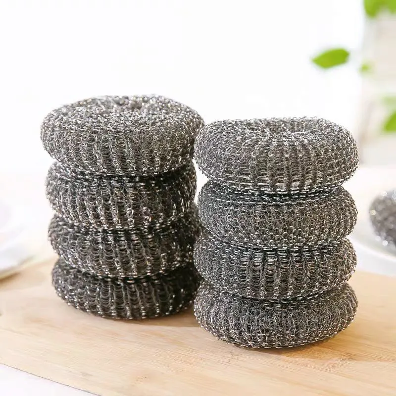 Ss410/430 Scourer de acero inoxidable, el uso de la cocina a la pelota con el paquete de limpieza biodegradables