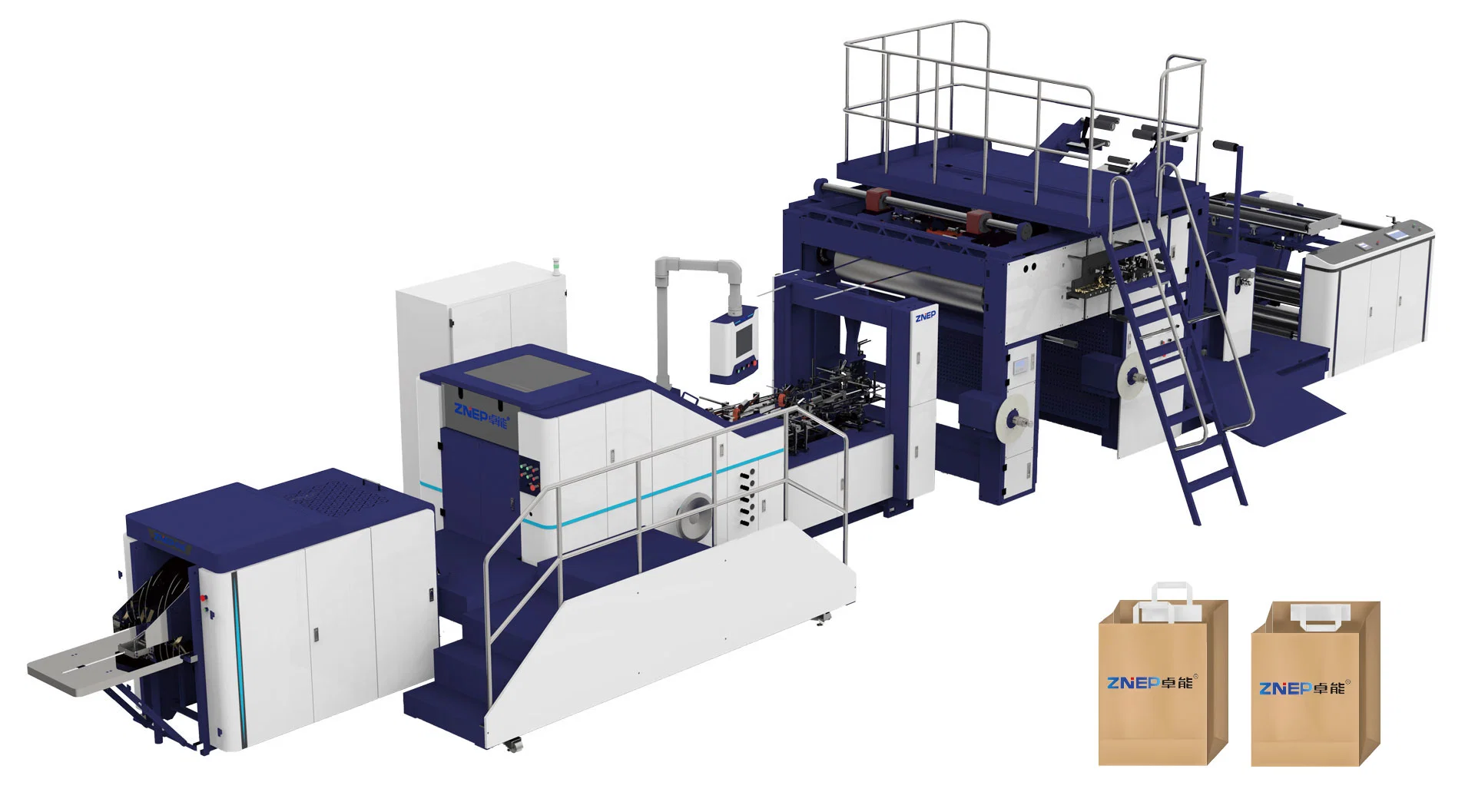 Znep Flat Handle Paper Bag Making Machine