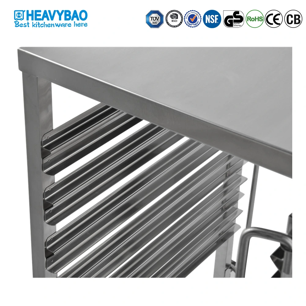 Heavybao Best Quality Stainless Steel Utility Gn Pan Food Trolley Kitchen Cart for Hotel Use