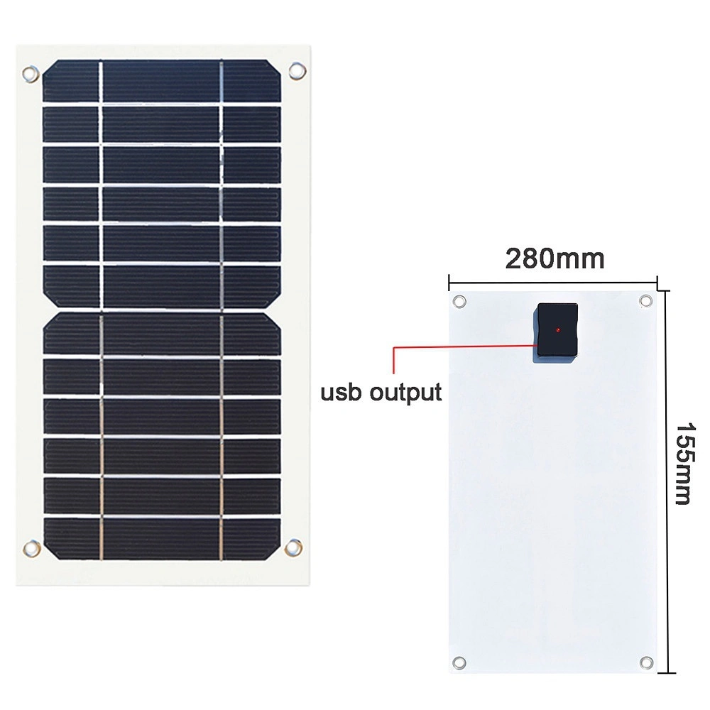 Solarparts 20W/5V Panel solar USB Power portátil exterior Solar Cell Coche/Camping/Luz/lámpara/Cargador de teléfono