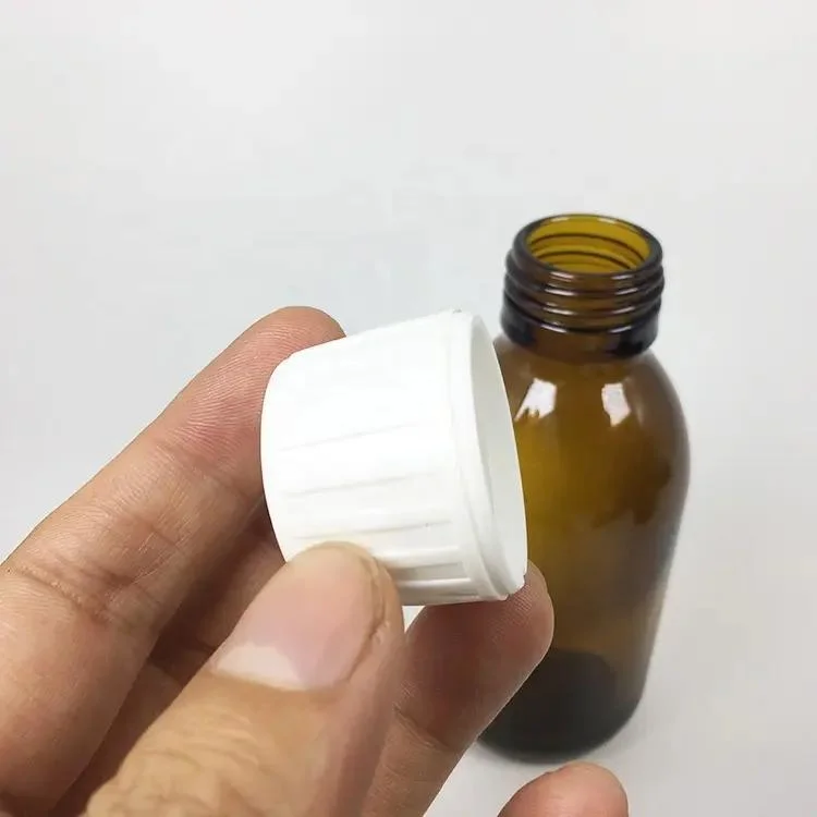 Bouteille de 120 ml de verre ambré flacon de sirop liquide oral avec inviolable Bouchon en aluminium