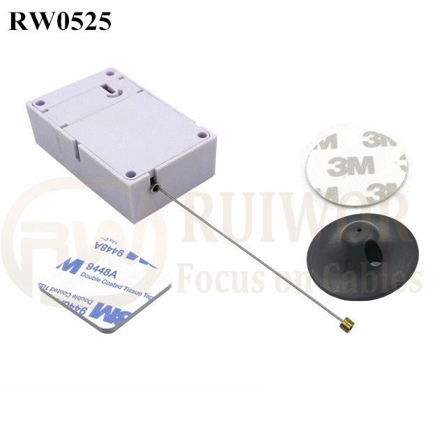 RW0525 Cuboid Anti Theft Pull Box mit Durchm. 38mm rund Steckverbinder Für Selbstklebende Kunststoffplatten