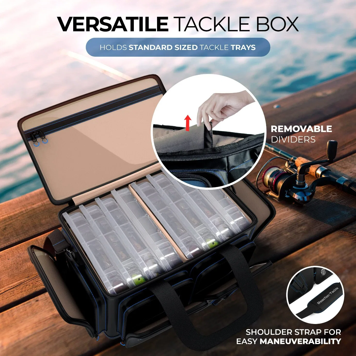 Tackle Fishing Tackle Bag Salt Water Resistant Large Tackle Box