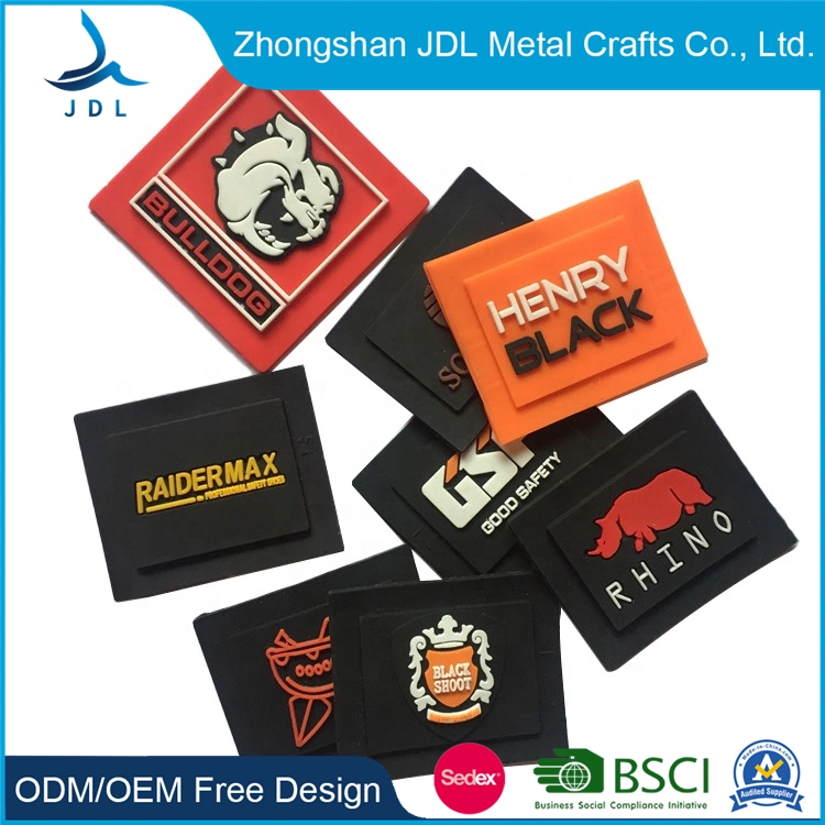 Customized Brand Name Logo Golden Small PVC Labels OEM Factory Direct Sale Debossed Silicone Tag Rubber Brand Logo