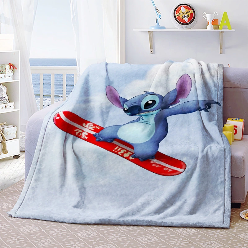 Lilio &amp; Stitch Anime Customized Blanket Plush Velvet Warm Decoration Bed Home Throw Sofa Blankets Unisex Children Boys Gifts New