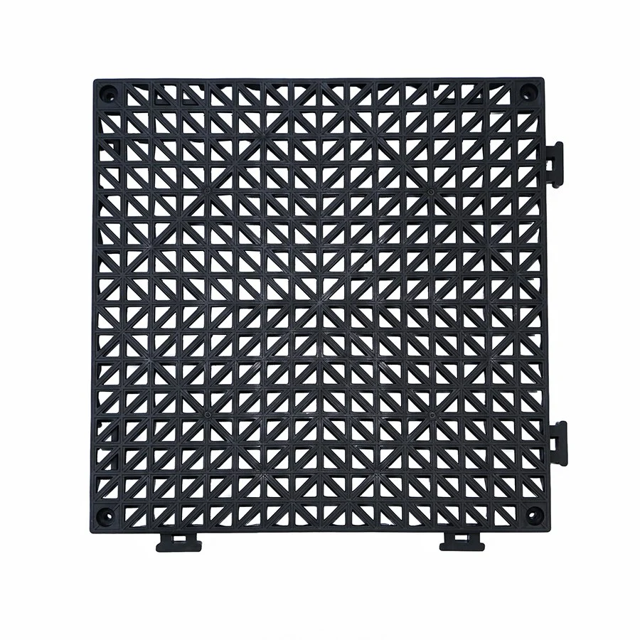 Coussin d'Interverrouillage modulaire 11,5" x 11,5" Tapis Tapis de carrelage de sol Patio de la piscine de vidange d'un balcon Yard Zone Pet la rondelle Mat (noir)