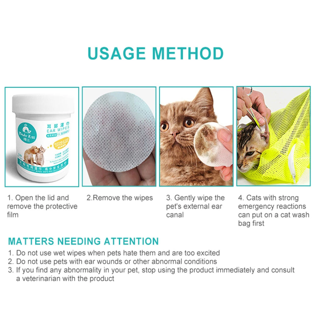 Pet Grooming Wipes Biodegradable Pet Cleaning Moist Tooth Eye Ear Wet Pet Wipes