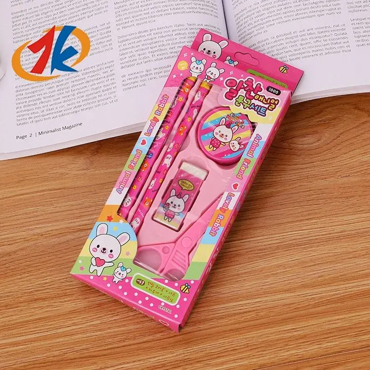 2023 New Kids Promotional Gifts Creative Stationery Five-Piece Set Stationery Toys Educational Toys