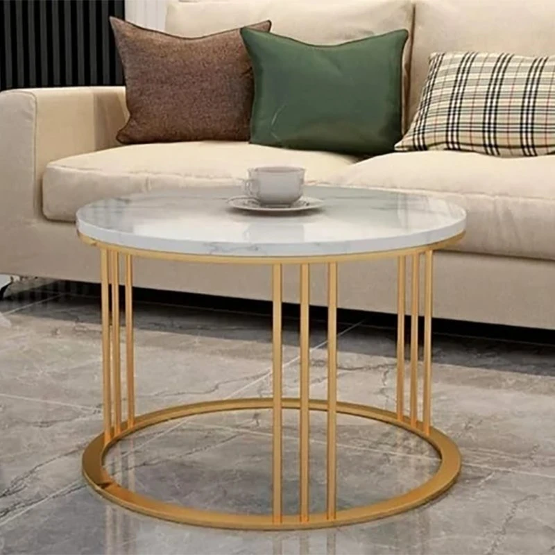 High quality/High cost performance  Factory Custom Leisure Table Nordic Golden Coffee Round Table Home Furniture