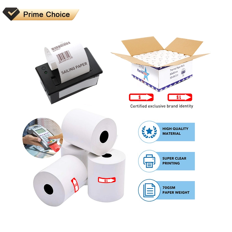 Sailing BPA Free 80mm 57mm Wide Thermal Cash Receipt Paper Roll POS ATM Jumbo Roll Paper