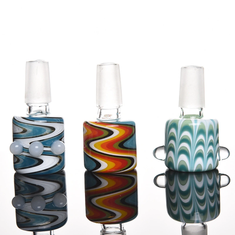 High Borosilicate Glass Water Pipe Accessories Colorful Imported Material Pattern 14.4mm Glass Tobacco Bowl