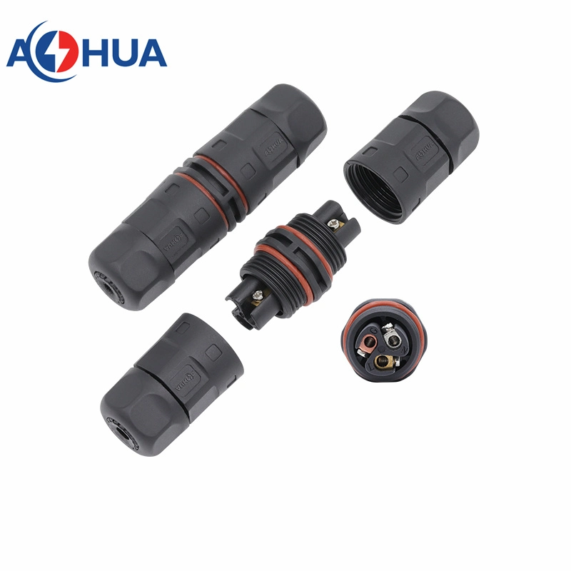 Factory Price IP67 2pin Circular Plastic Cable Connector M20 Stright L Connector 2 Ways Power Cord Waterproof Connector Outdoor