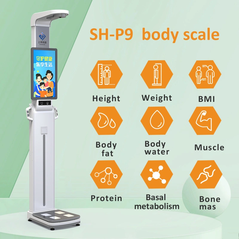 Quiosque de verificação do estado da SH-P9 com composição corporal de massa gorda