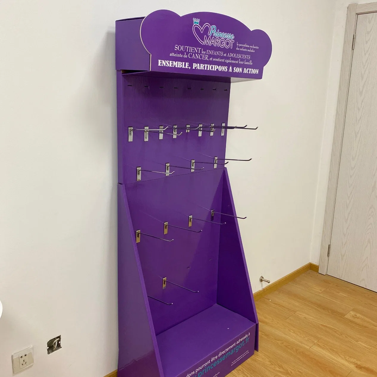 Top Quality Custom Cardboard Display Hook Rack, Metal/Plastic Hook Display Stands