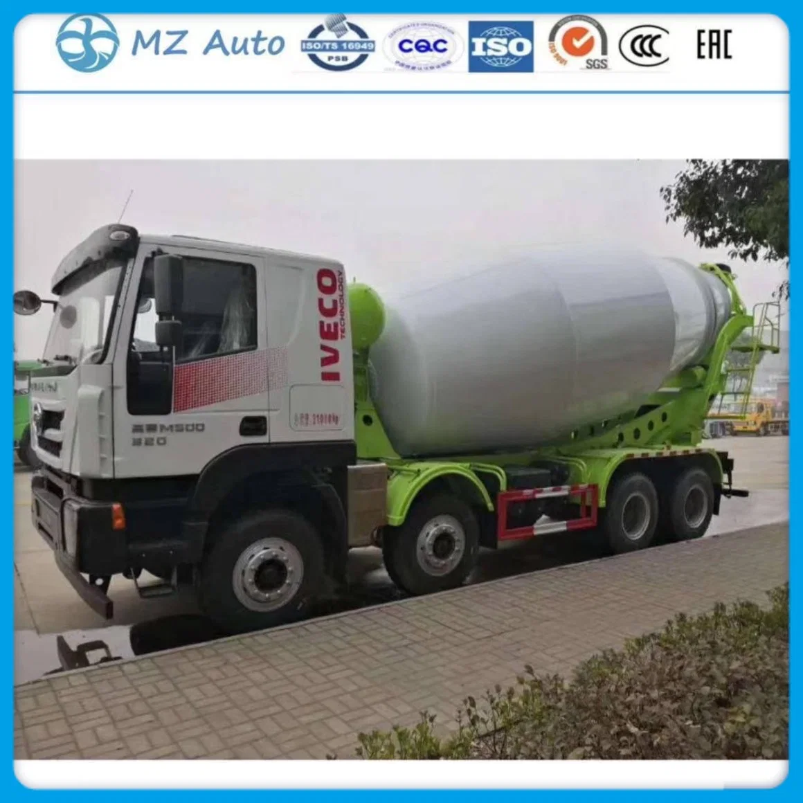 S AIC Hongyan Genlvon M500 320/390HP 8X4 Mixer Truck Euro5 I Veco Engine 12 кубических метров Проектирование Строительное оборудование изготовлено В Китае