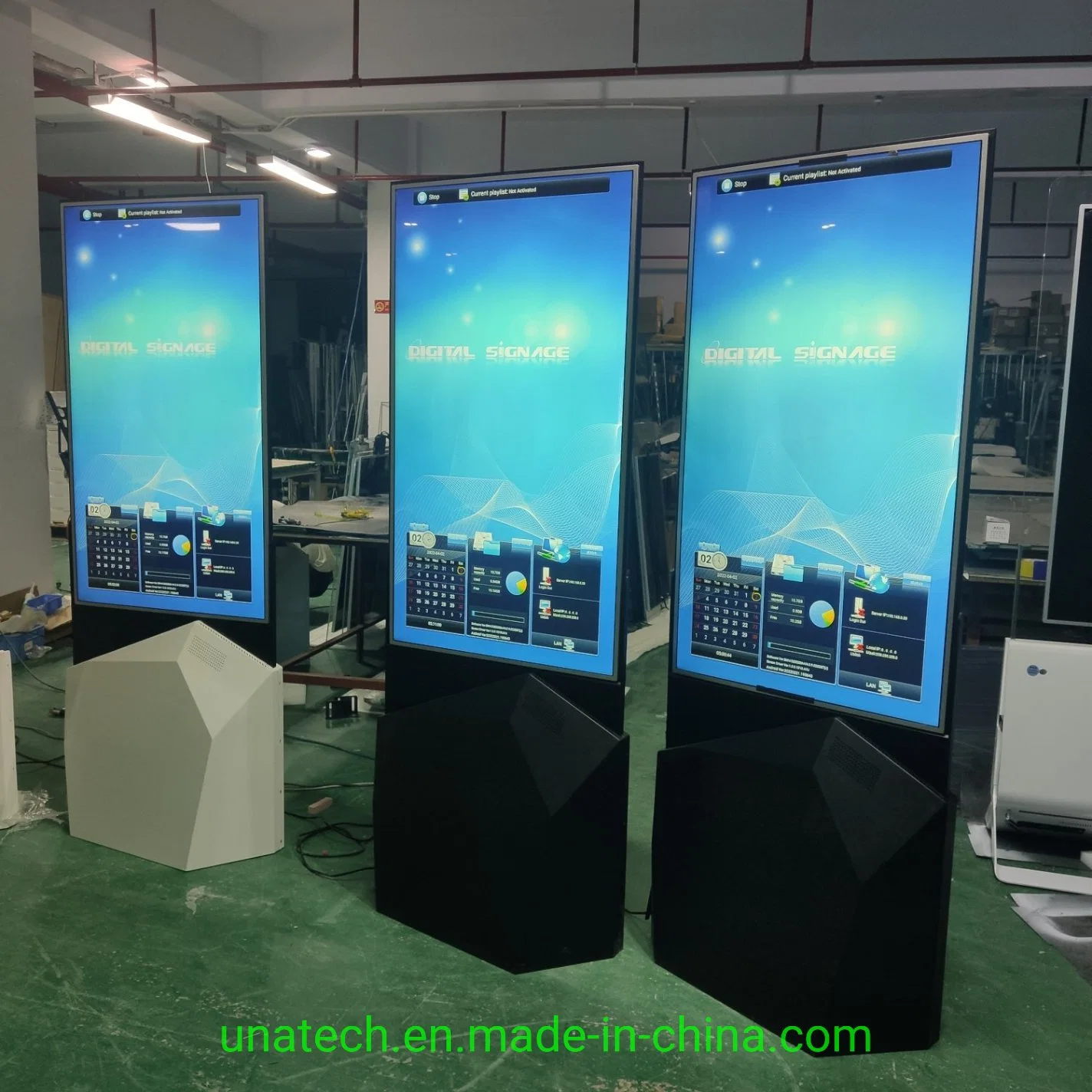 Forma de losango lado Duplo Standing LCD de ecrã táctil capacitivo Slim Digital Signage