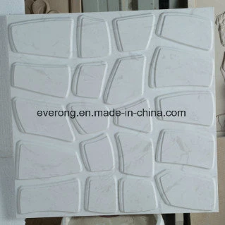 Interior 3D White Carved Stone Circle Wall Marble Tile Design