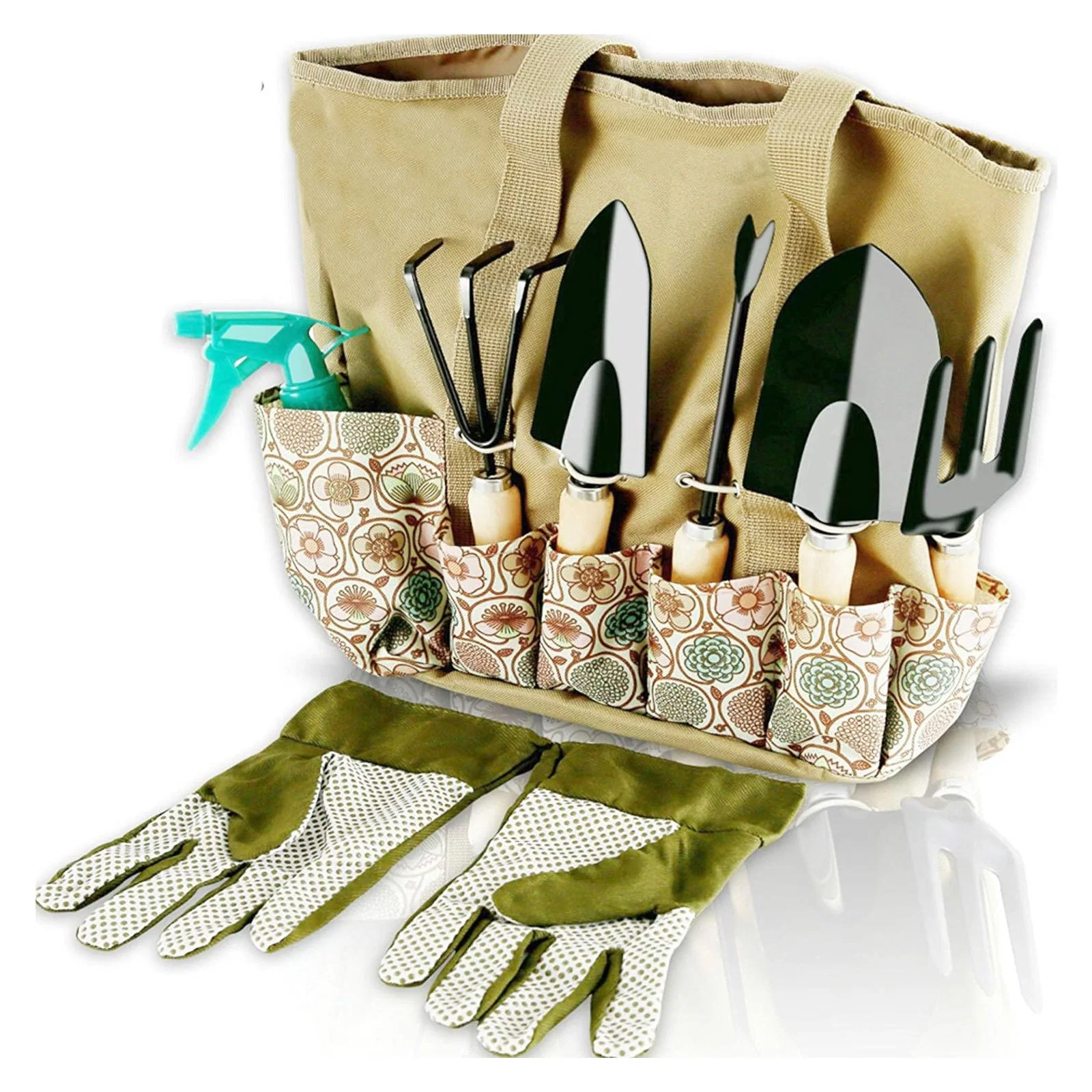 Edelstahl Home Gartenarbeit Holz Griff Werkzeug-Kit Geschenk Garten Werkzeugsatz mit Beutel