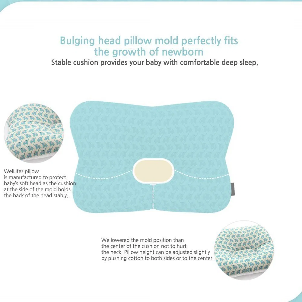 Baby Pillow for Newborn Breathable 3D Air Mesh Organic Cotton