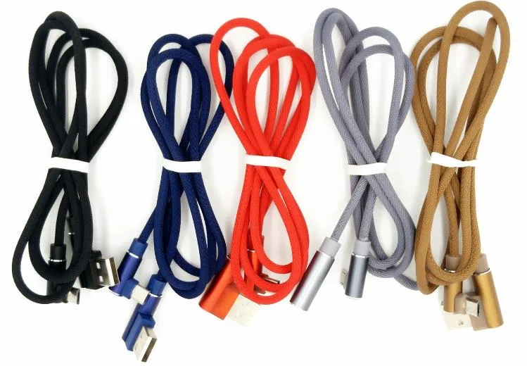 Right Angle Braided Cell Phone Data Cable for Playing Games