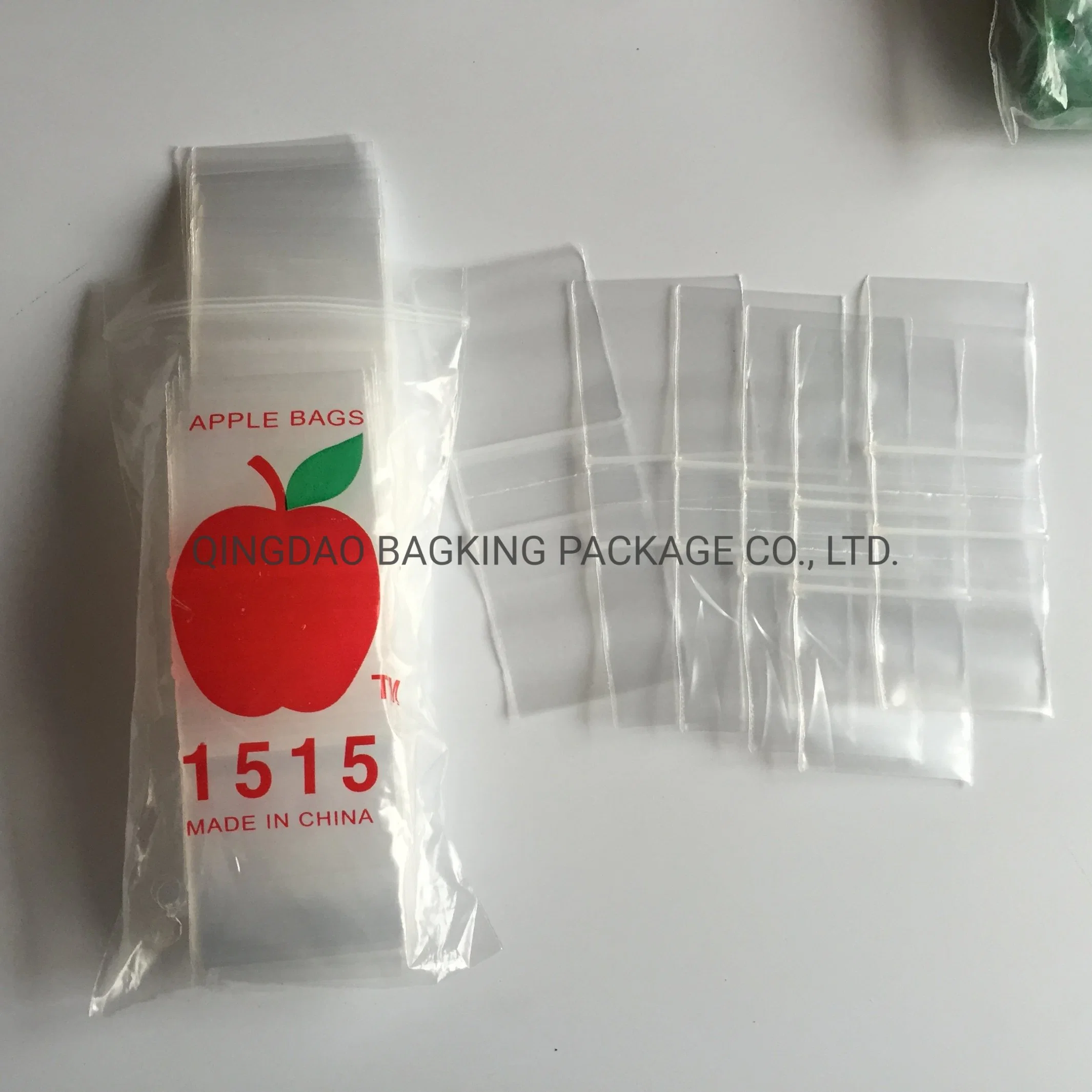 Custom Cheap LDPE Apple Baggies Small Plastic Packing Mixed Mini Zip Lock Resealable Baggy Plastic Package with Zipper