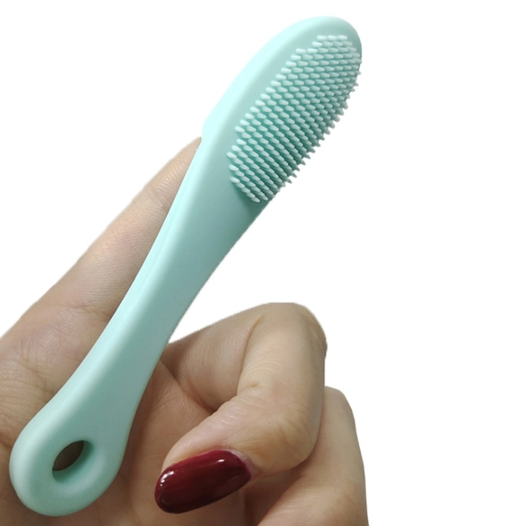 Private Label Finger Lip Brush Nose Cleaning Brushes Silicone Exfoliating Tools Double-Sided Soft Exfoliating Silicone Lip Brush