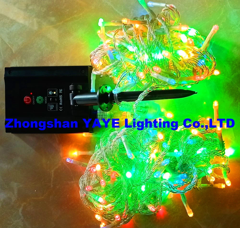 Yaye Prueba caliente Vendo exterior/Interior impermeable IP65 RGBY/RGB/R/y/W/B/G Solar Decorative LED Navidad Fiesta Luz de cuerda para el hogar/ Jardín/Calle/ Patio/Fiesta