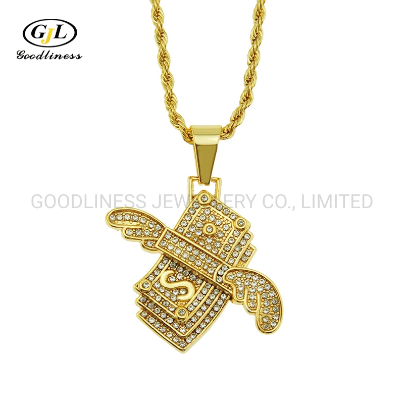 Diamond Angel Wing Necklace Us Dollar Hip Hop Men&prime; S Pendant