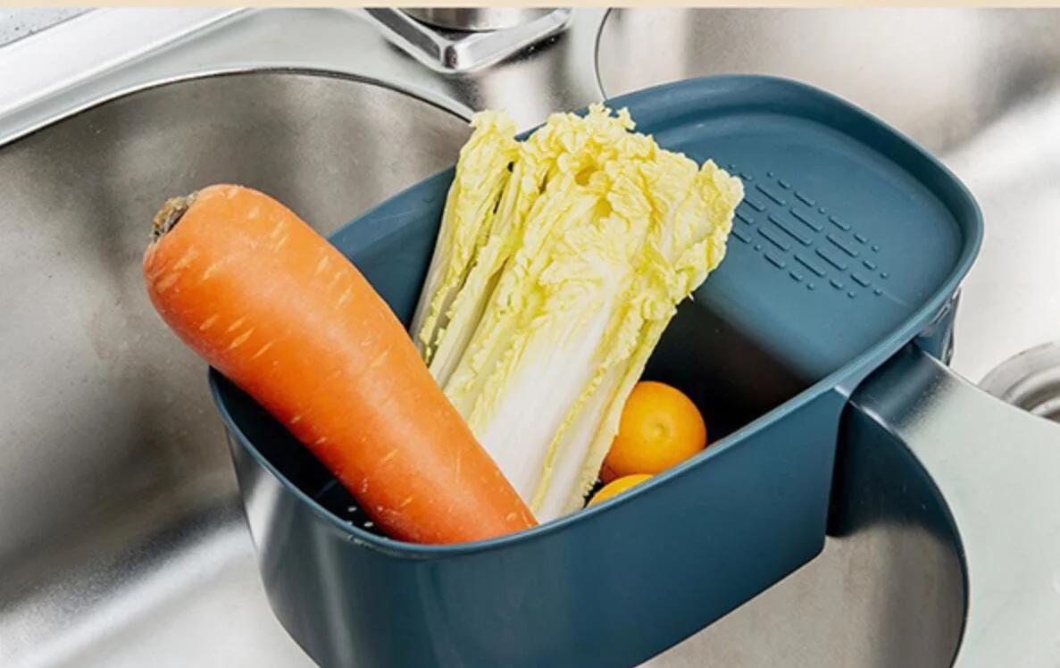 Multifunction Saddle-Shaped Mesh Strainer Sink Strainer Colander Drain Basket for Kitchen Waste, Vegetable, Fruits