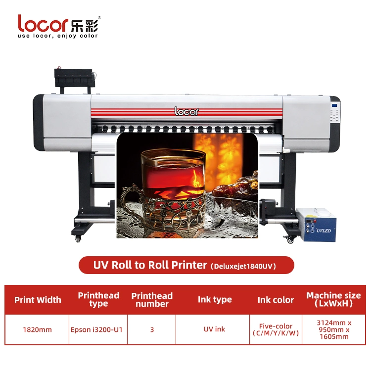 Lovor Factory 1,8m XP600/i3200 Heads Wide Digital Inkjet Druckmaschinen UV-Rollenplotter-Drucker für große Formate