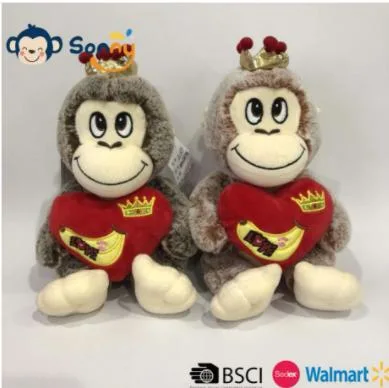 Amazon Hot Selling Item Valentine&prime; S Day Gift Plush Monkey Toy for Girls BSCI Factory