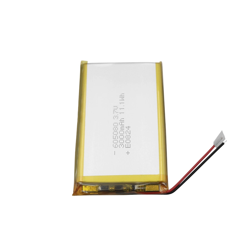 High Capacity Battery 3000mAh 605080 3.7V Rechargeable Li-ion Polymer Battery for Doorbell/Lamp