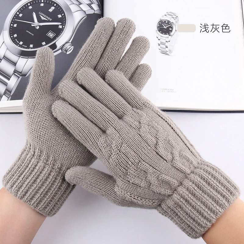 Wholesale/Supplier Winter Warm Wool Acrylic Thicken Men Knitted Gloves