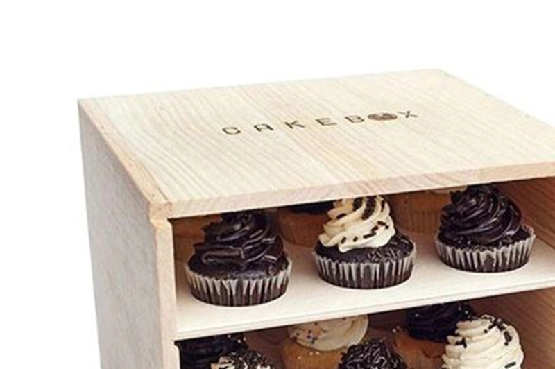 Eco-Friendly Wooden/Wood Box with Leather Handle for Gift/Cakes/Food/Cookie Packing/Storage