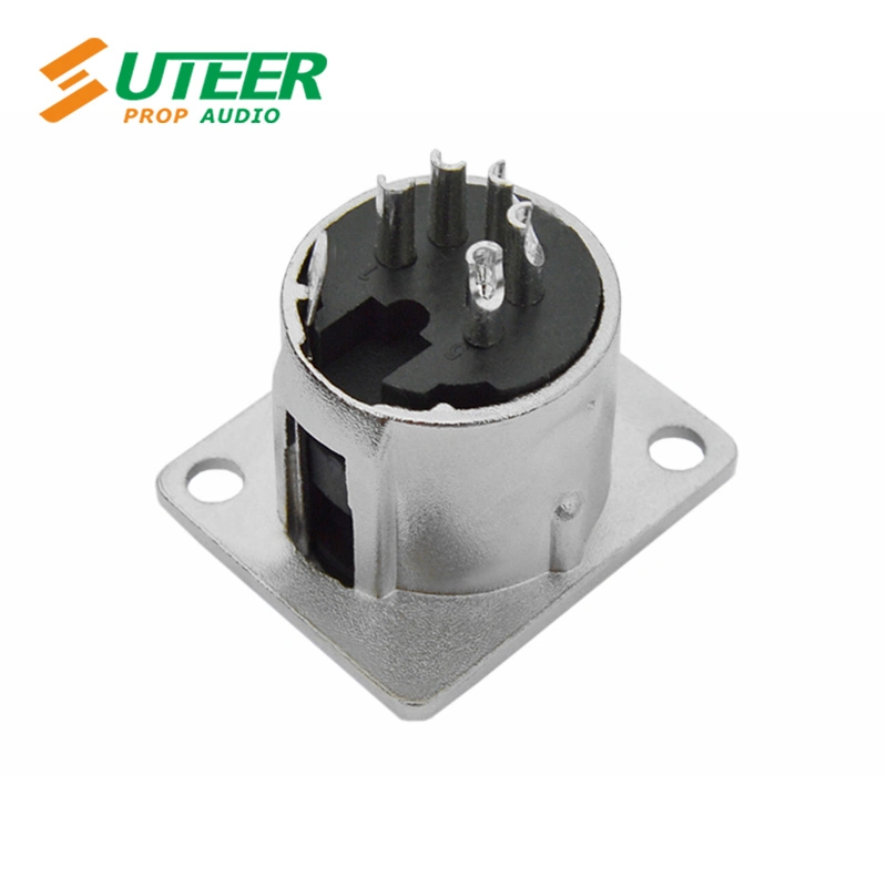 5-Pin Male XLR Receptacle Panel Mounting Chassis Connector