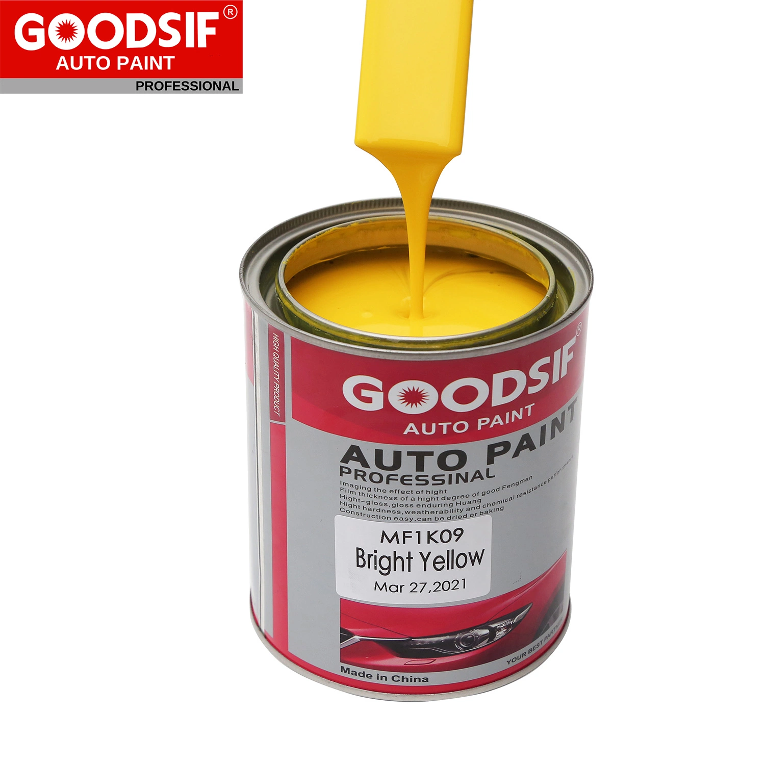 Recubrimiento de carrocería de coches de alta calidad Goodsif Automotive Paint 1K 2K Pintura automática de tono de mezcla de capa transparente acrílica